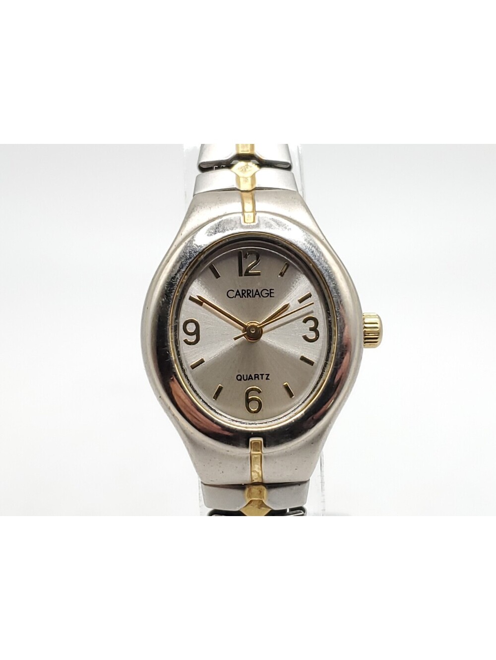 Carriage By Timex Quartz Womens Watch New Battery Two-Tone Expandable Band 21mm